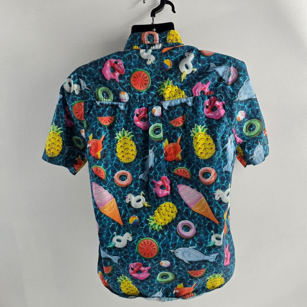 AVU Men’s Button-Up Shirt Small – Short Sleeve Summer Print Hawaiian Aloha Party - Picture 3 of 8